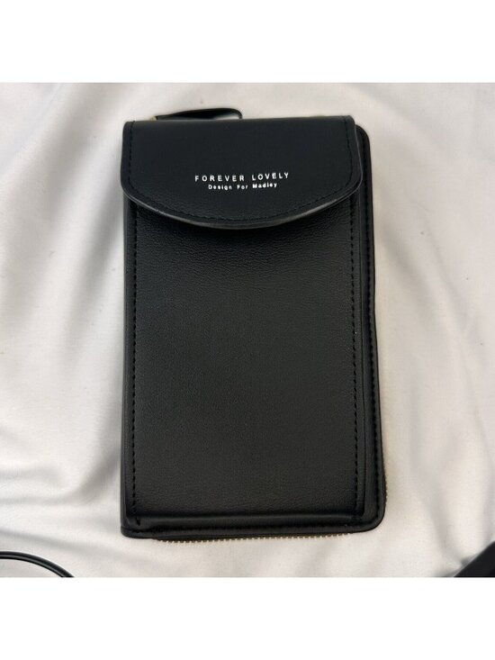 Forever Lovely Handbags - Forever Lovely Black Crossbody Wallet With Gold Zipper & Adjustable Strap NIP